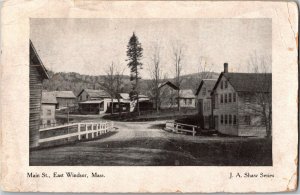 View of Main Street, East Windsor MA c1908 Vintage Postcard U11