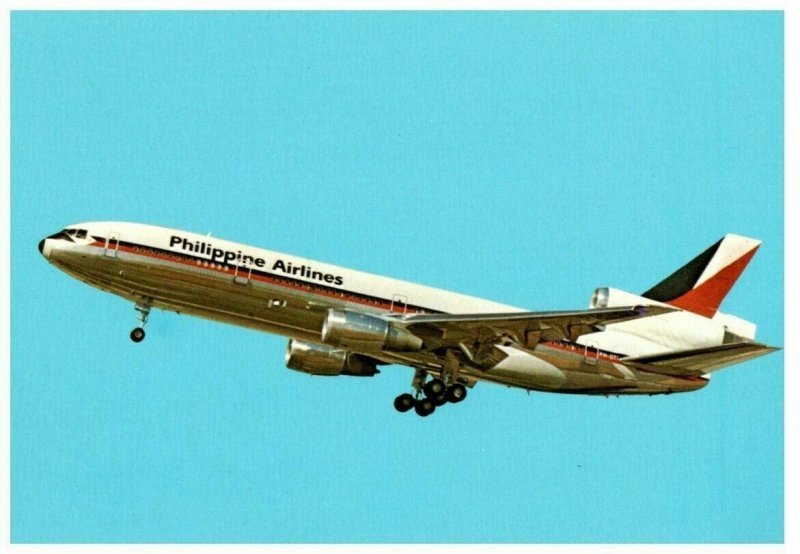 Philippine Airlines McDonnell Douglas DC 10 30 Airplane Postcard