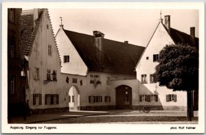 Augsburg Eingang Zur Fuggerei Germany Real Photo RPPC Postcard