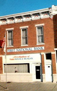 Illinois Tampico Birthplace Of Ronald Reagan Showing First National Bank