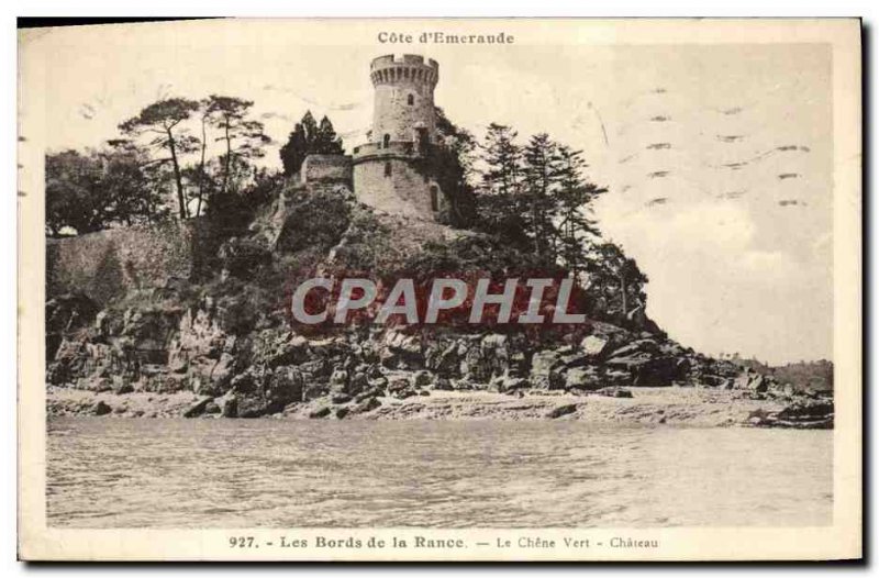 Old Postcard The Banks of the Rance Le Chene Vert Chateau