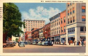 Illinois Warren Maeket Street From Main Street 1944 Curteich