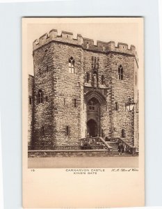 Postcard King's Gate, Carnarvon Castle, Caernarfon, Wales