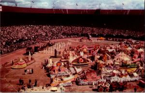 Portland OR Rose Festival Floral Parade Staging Union Oil Vintage Postcard O07