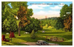 Postcard BRIDGE SCENE Peoria Illinois IL AP1946