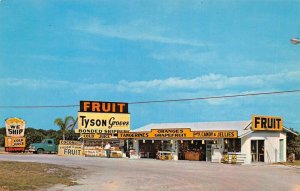 Lake Placid Florida Tyson's Groves, Fruit Shop Chrome Vintage Postcar ID: 298446