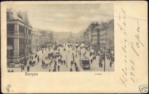 norway norge, BERGEN, Torvet, TRAM (1901)