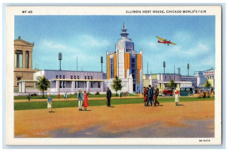 1933 Illinois Host House Chicago World's Fair Century Of Progress Postcard