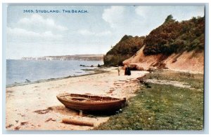 Studland Dorset England Postcard The Beach Boat on Sand c1950's Unposted