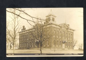 RPPC ASHLAND NEBRASKA HIGH SCHOOL BUILDING VINTAGE REAL PHOTO POSTCARD 1911