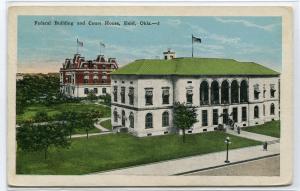 Federal Building Court House Enid Oklahoma 1947 postcard