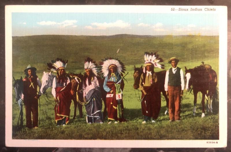 Mint USA PPC Picture Postcard Native American Sioux Indian Chiefs