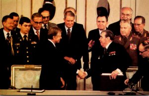 President Jimmy Carter and Soviet Leader Leonid Brezhnez During Salt II Arms ...