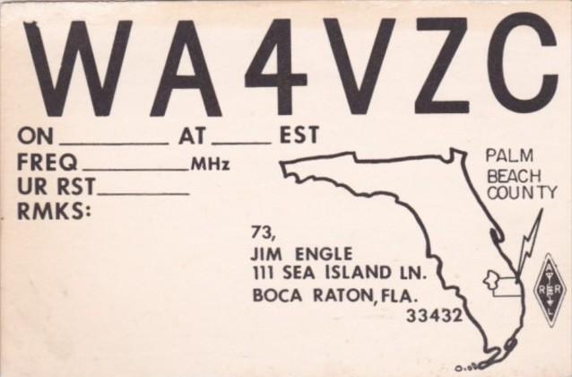 WA4VZC Jim Engle Boca Raton Florida