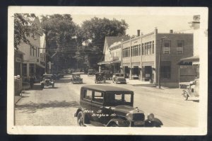 RPPC BINGHAM MAINE DOWNTOWN MAIN STREET SCENE 1920's CARS REAL PHOTO POSTCARD