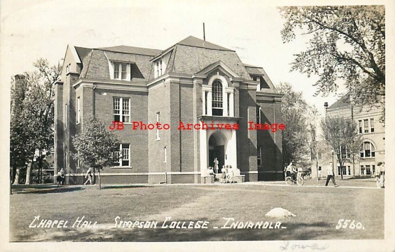 IA, Indianola, Iowa, RPPC, Simpson College, Chapel Hall, Photo No 5560