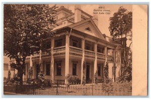 c1910 Beehive House Salt Lake City Utah UT The Bureau Antique Postcard