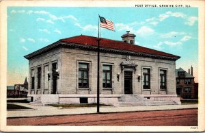 Postcard United States Post Office in Granite City, Illinois