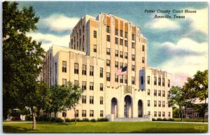 VINTAGE POSTCARD POTTER COUNTY COURT HOUSE AT AMARILLO TEXAS