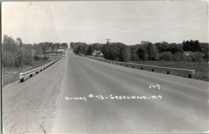 RPPC Hwy 73 Approaching Greenwood WI c1969 Vintage Postcard I54