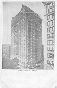 Chicago Illinois Masonic Temple Undivided Back B&W Postcard