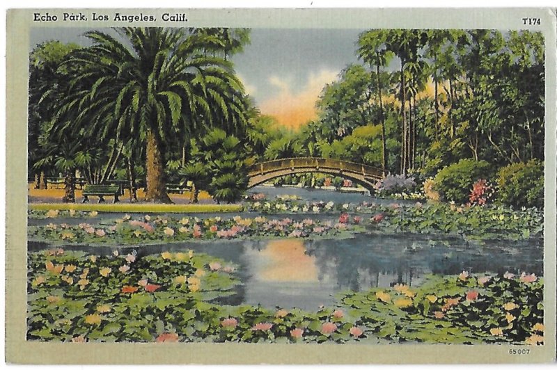 Echo Park Los Angeles California Mailed 1942