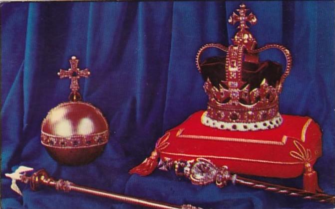 Coronation Regalia Crown Of England The Orb Royal Septre With Cross & Rotal S...