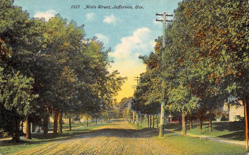 Jefferson Wisconsin 1911 Postcard Main Street 