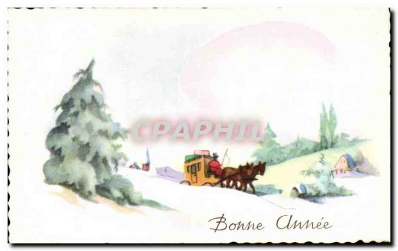 Old Postcard Fancy Happy new year
