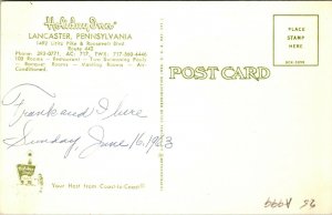 Pennsylvania PA Lancaster Holiday Inn Postcard Old Vintage Card View Postal 