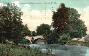 Vintage Postcard 1908 View of Burnside Bridge Antietam Battlefield Maryland MD