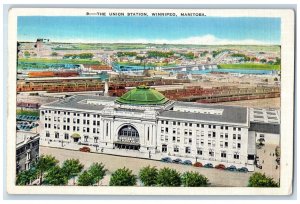 c1930's The Union Station Winnipeg Manitoba Canada Vintage Unposted Postcard 