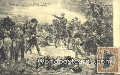 L'Arrivee de Blucher Waterloo, Belgium 1920 Stamp on front 