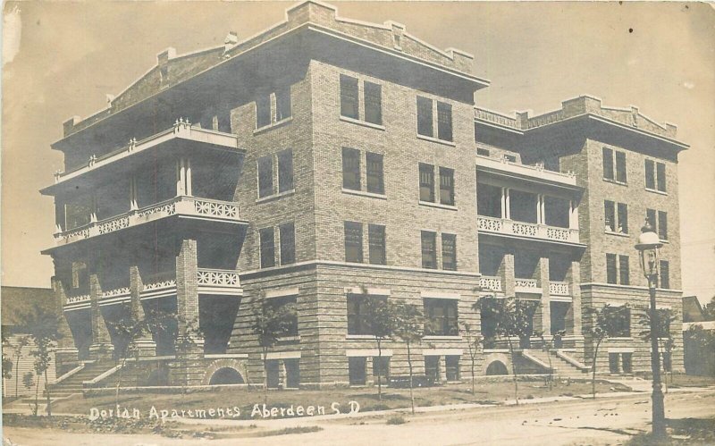 Postcard RPPC South Dakota Aberdeen Dorian Apartments C-1910 23-7499