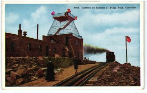 13826 Station on Summit of Pikes Peak Cog Railroad, Colorado