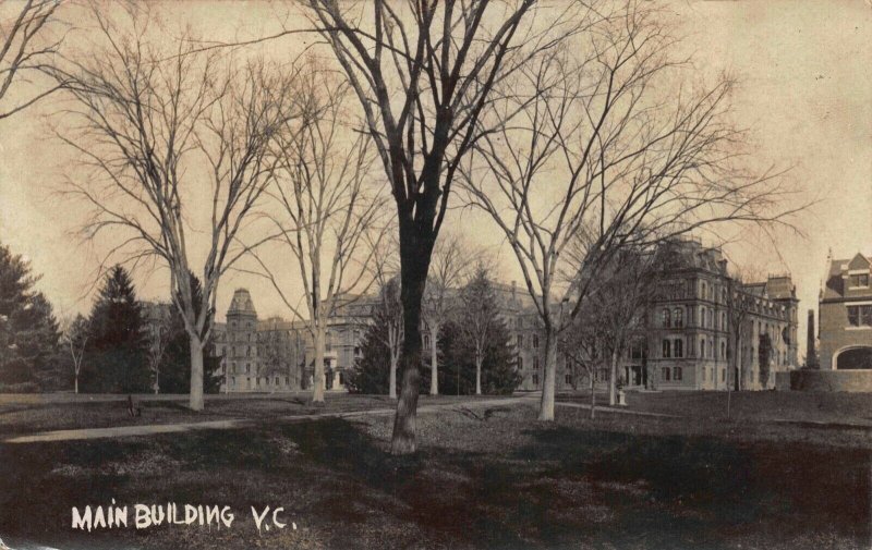 Real Photo Postcard Main Building Vassar College Poughkeepsie New York~121455