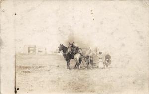 F19/ Sunbury Pennsylvania RPPC Postcard c1910 Farming Plow Horses