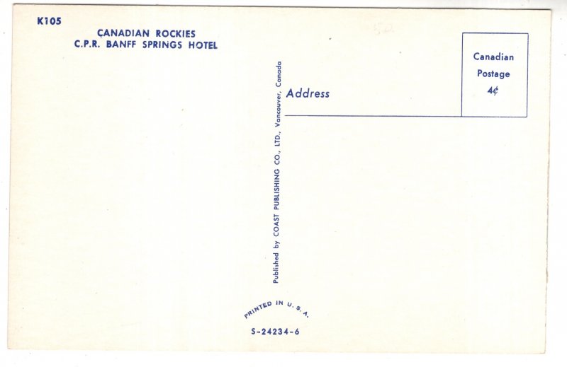 Banff Springs Hotel,  Canadian Rockies, Alberta, CPR