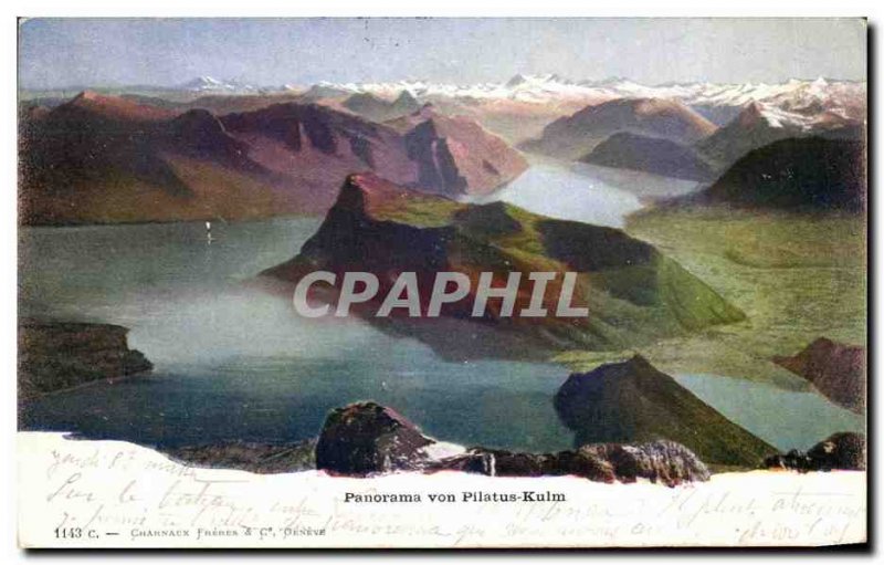 Old Postcard Panorama von Pilatus Kulm