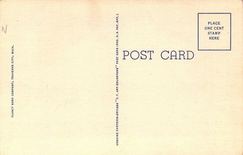 Beautiful Linen Large Letter, Traverse City,Michigan,Mi, Ct Pub,Old Postcard