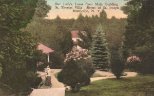 Vintage Postcard Our Lady's Lawn Main Building St. Thomas Villa Monticello NY