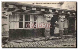 Old Postcard Quimper Old Houses Rue Gueodec