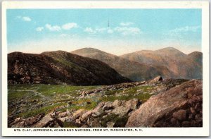 Mountain Clay Jefferson Adams & Madison Mount Washington New Hampshire Postcard