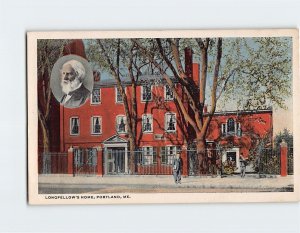 Postcard Longfellow's Home, Portland, Maine