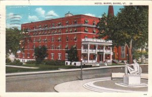 Postcard Hotel Barre Barre VT