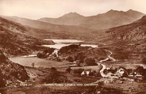 BR099924 capel curig lakes and snowdon real photo valentine 6494  wales