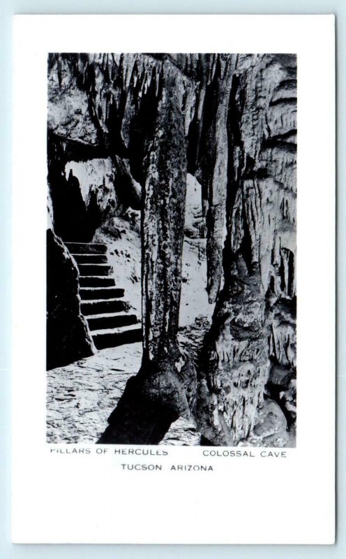 RPPC TUCSON, AZ~ PILLARS of HERCULES Colossal Cave Pima County c1950s Postcard