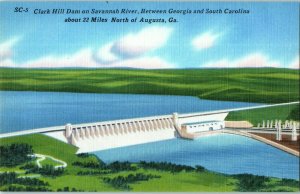 Clark Hill Dam on Savannah River Between South Carolina & Georgia