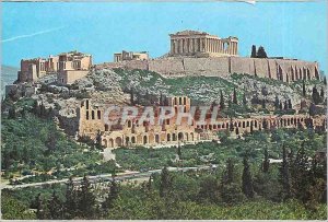 Postcard Modern Athens Acropolis view from the hill of Philopappos