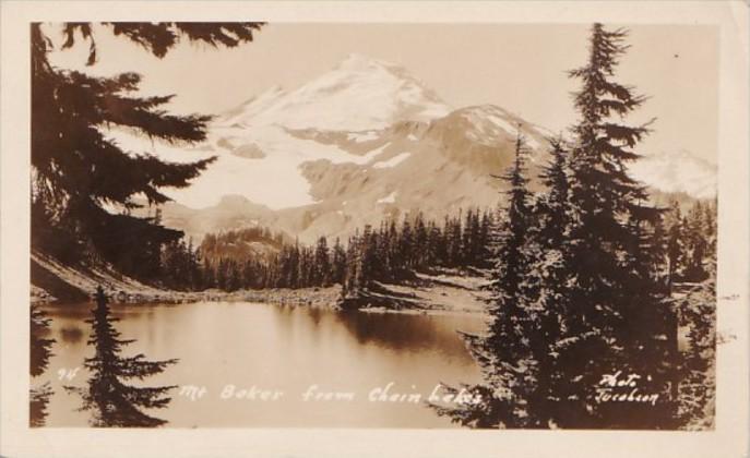 Washington Seattle Mount Baker From Chain Of Lakes Real Photo